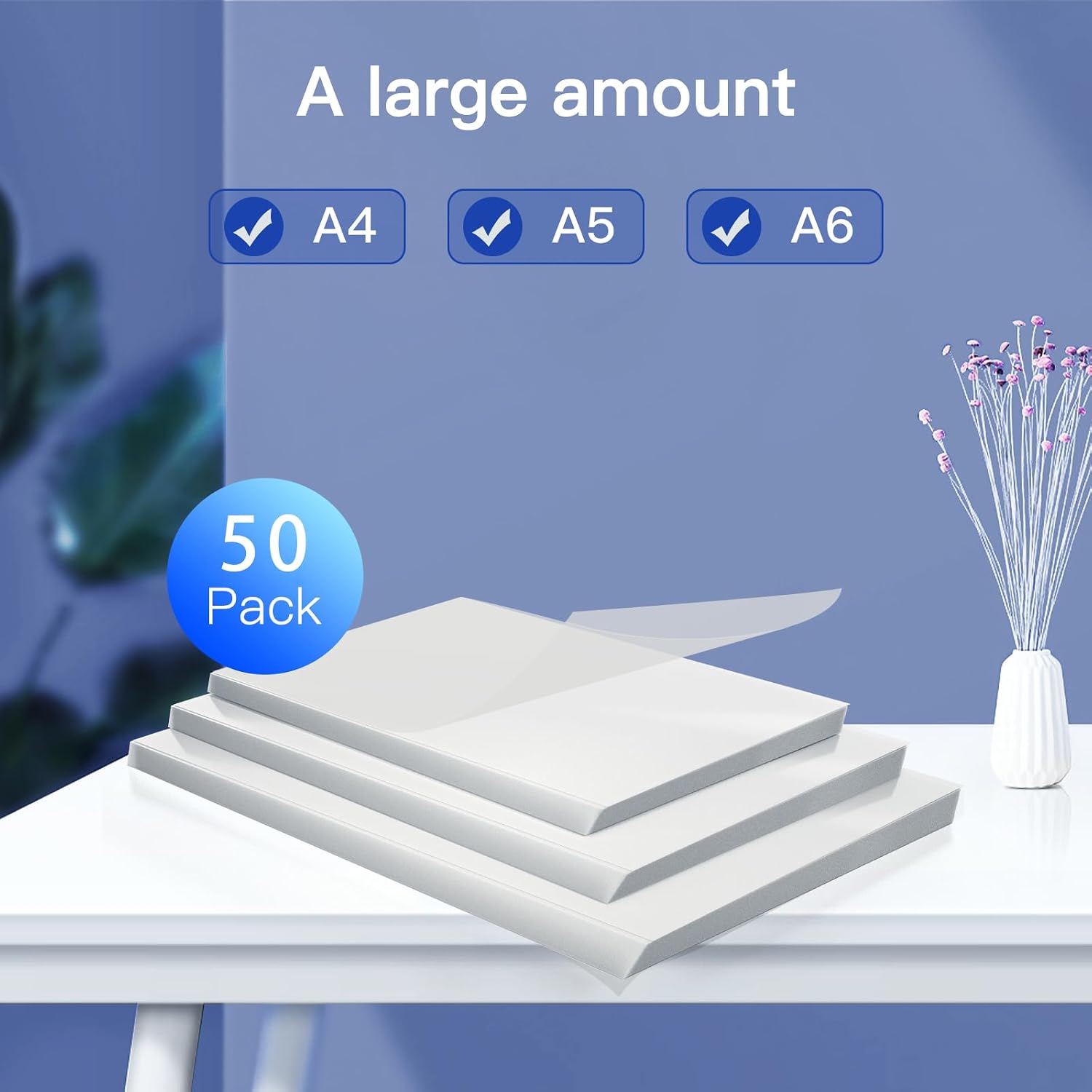 Thumbnail 3 de MAXDONE Premium Clear Thermal Laminating Pouches, 50-Pack (A4/A5/A6) — 3 Mil for Extra Protection