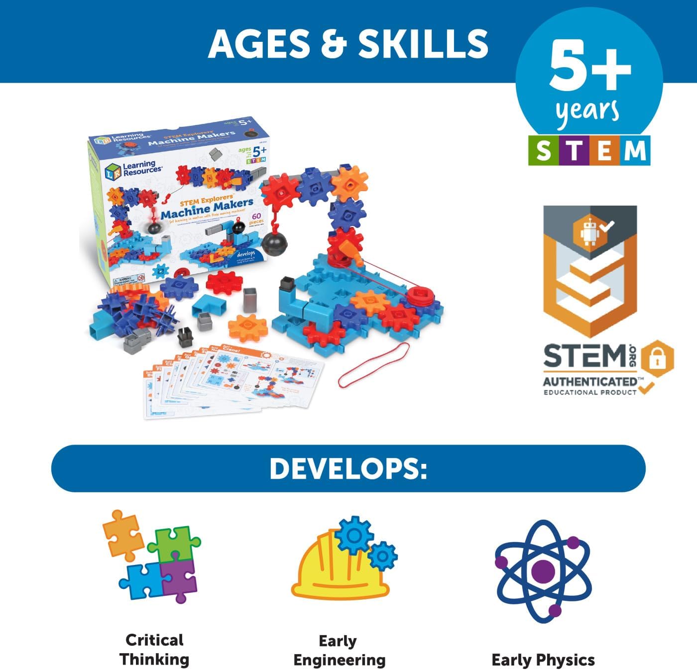 Detalle 2 de Learning Resources LER9462 STEM-bouwset met 40 bouwstukken en 10 kaarten