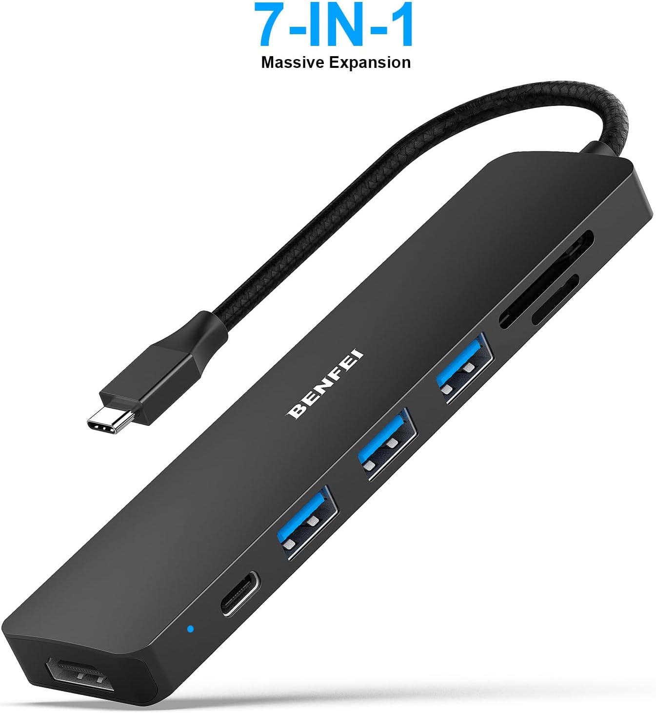 Thumbnail 1 de BENFEI 7-in-1 USB-C Hub mit HDMI, 3× USB 3.0, SD/TF-Kartenleser und 60-W Power Delivery