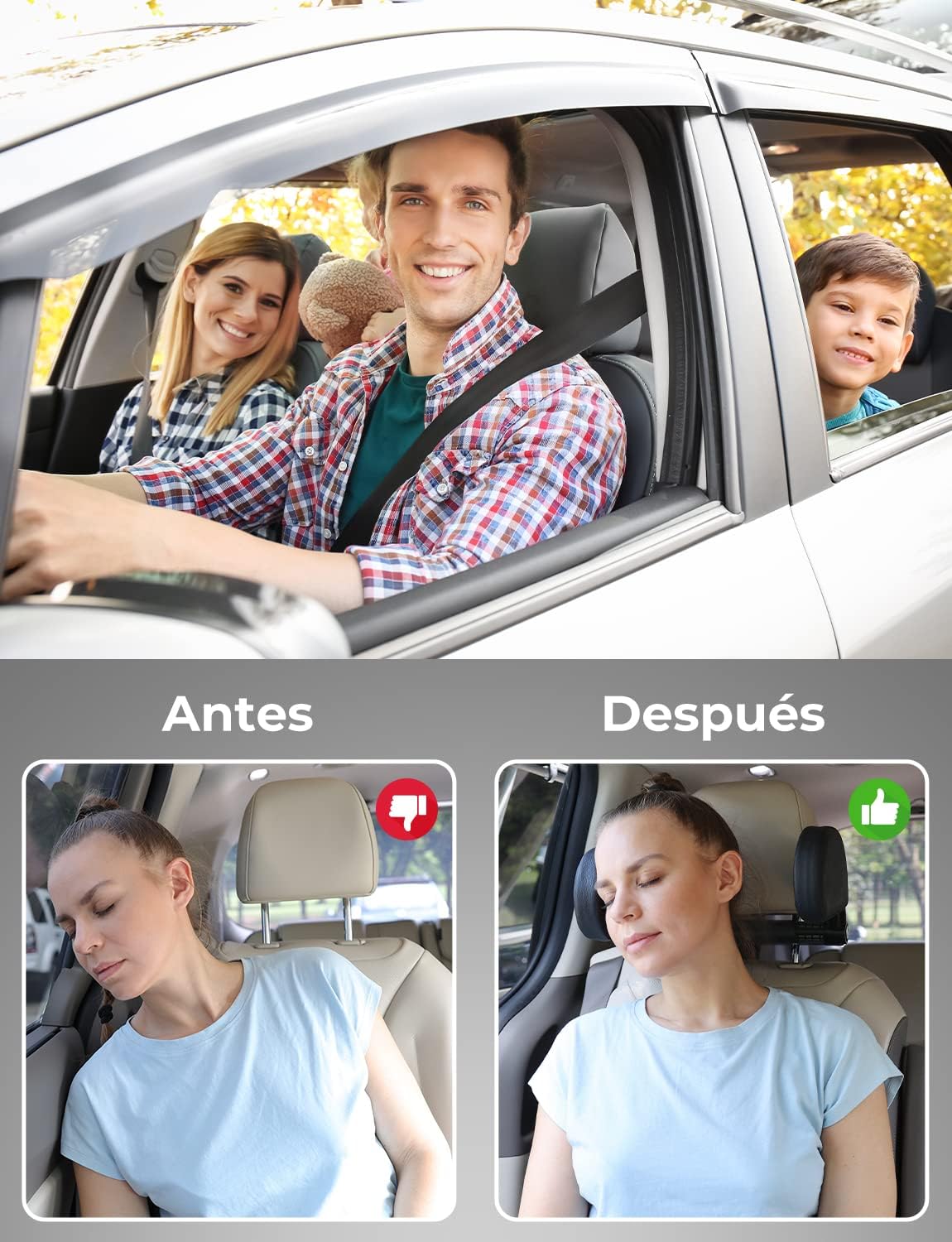 Thumbnail 5 de Oasser Reposacabezas coche 180° ajustable