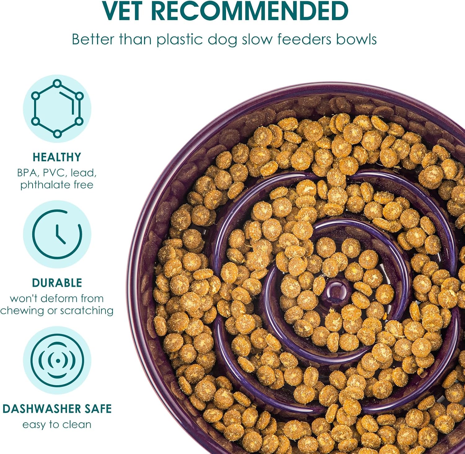 Detalle de vancasso Ceramic Slow Feeder Dog Bowl
