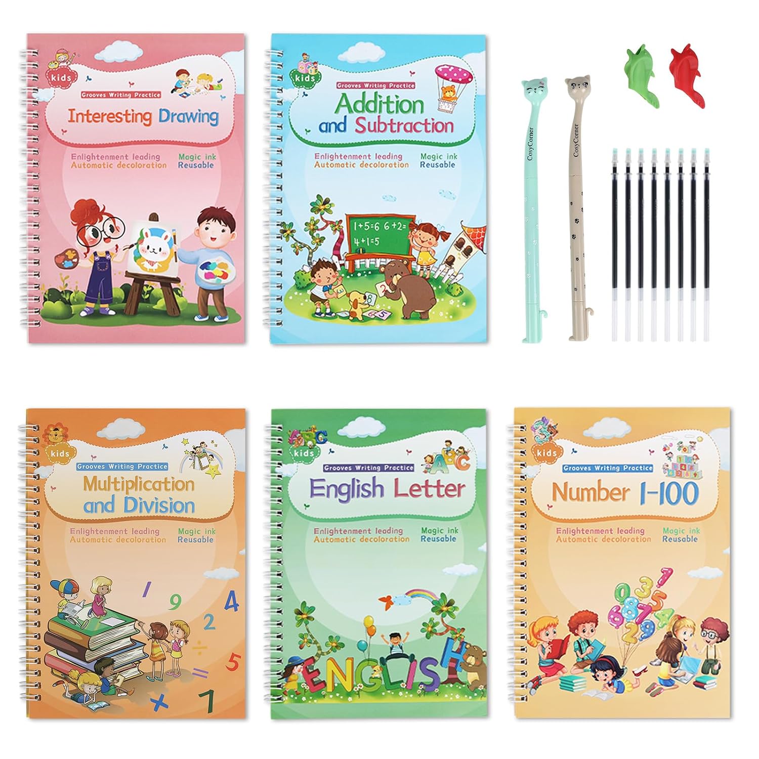 Detalle de Magical Handwriting Workbooks 4 pack copybook 10.2×7.2 in
