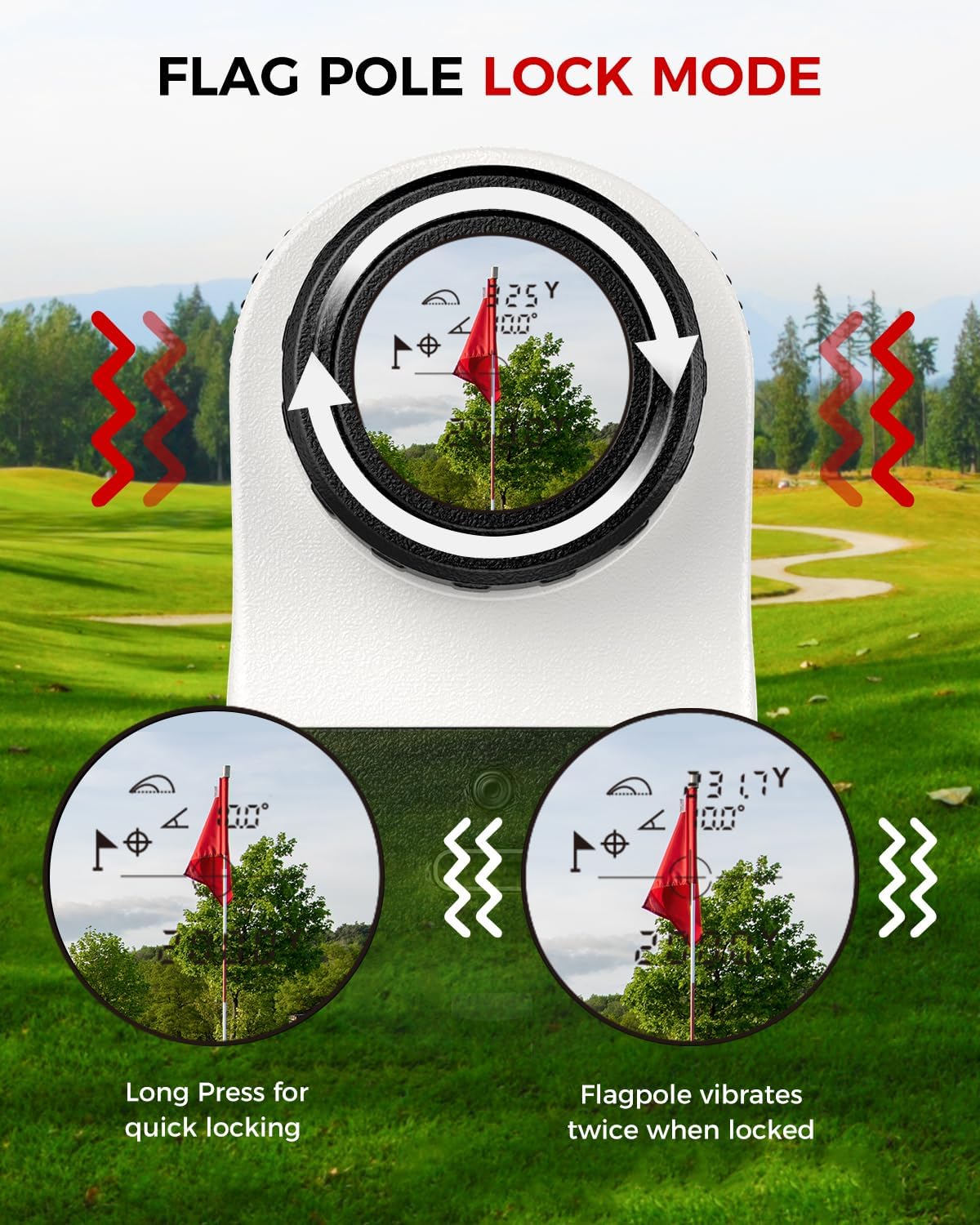 Thumbnail 3 de VyKure Golf Rangefinder with Slope (7X, up to 1200 Yards) – Flag Pole Locking Vibration