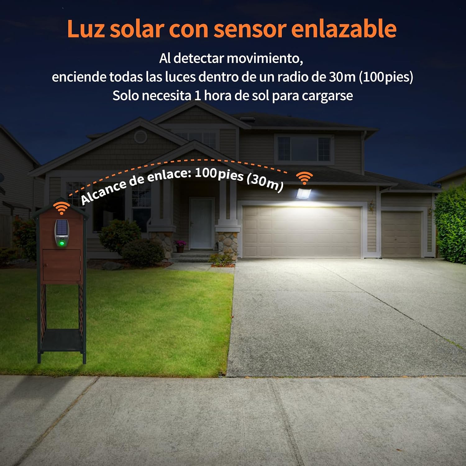 Detalle 2 de intelamp Focos Solares LED 12000mAh 2000LM