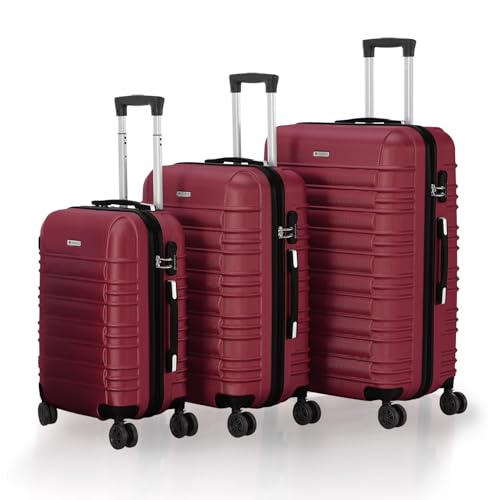 Detalle de Juskys Set valises rigides 3 pièces – Voyage en toute sérénité avec roues 360°, serrure à code et poignée télescopique