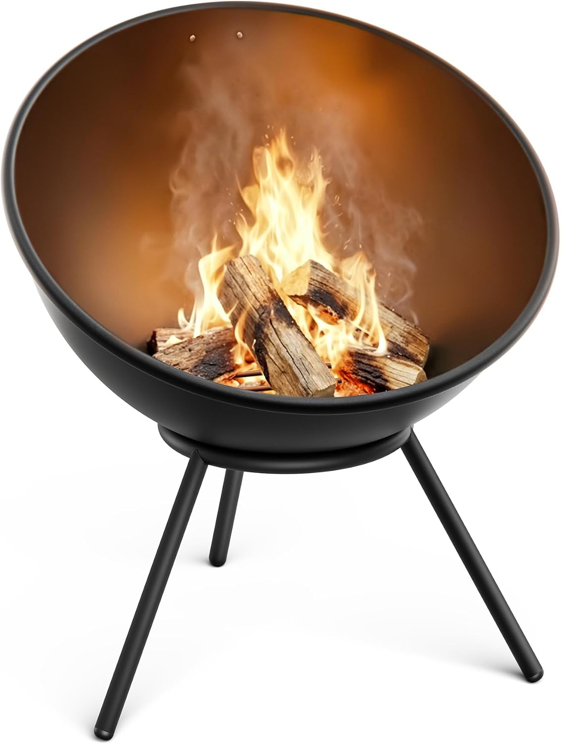 Detalle de blumfeldt Fireball vuurschaal 40 cm, staal en kantelbaar 2-in-1-ontwerp