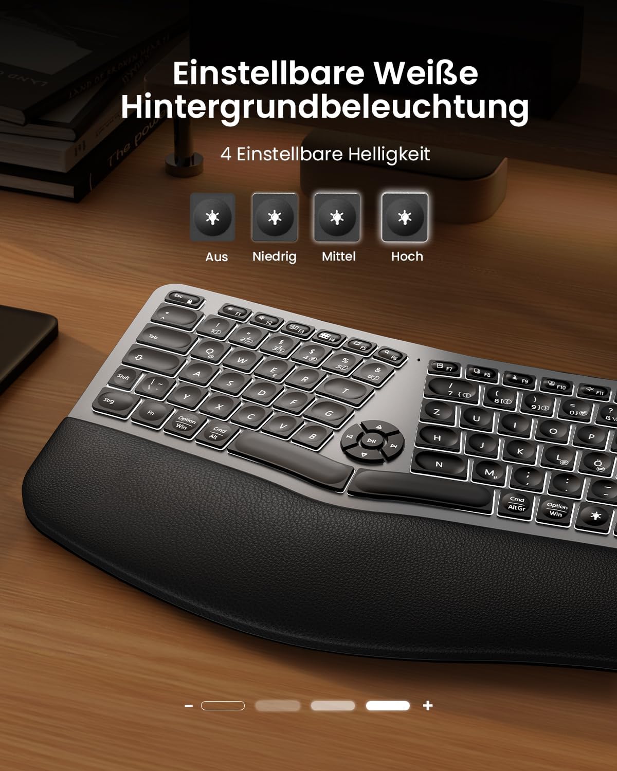 Detalle 1 de ProtoArc EK01 Plus ergonomische Tastatur 2000 mAh ⌨