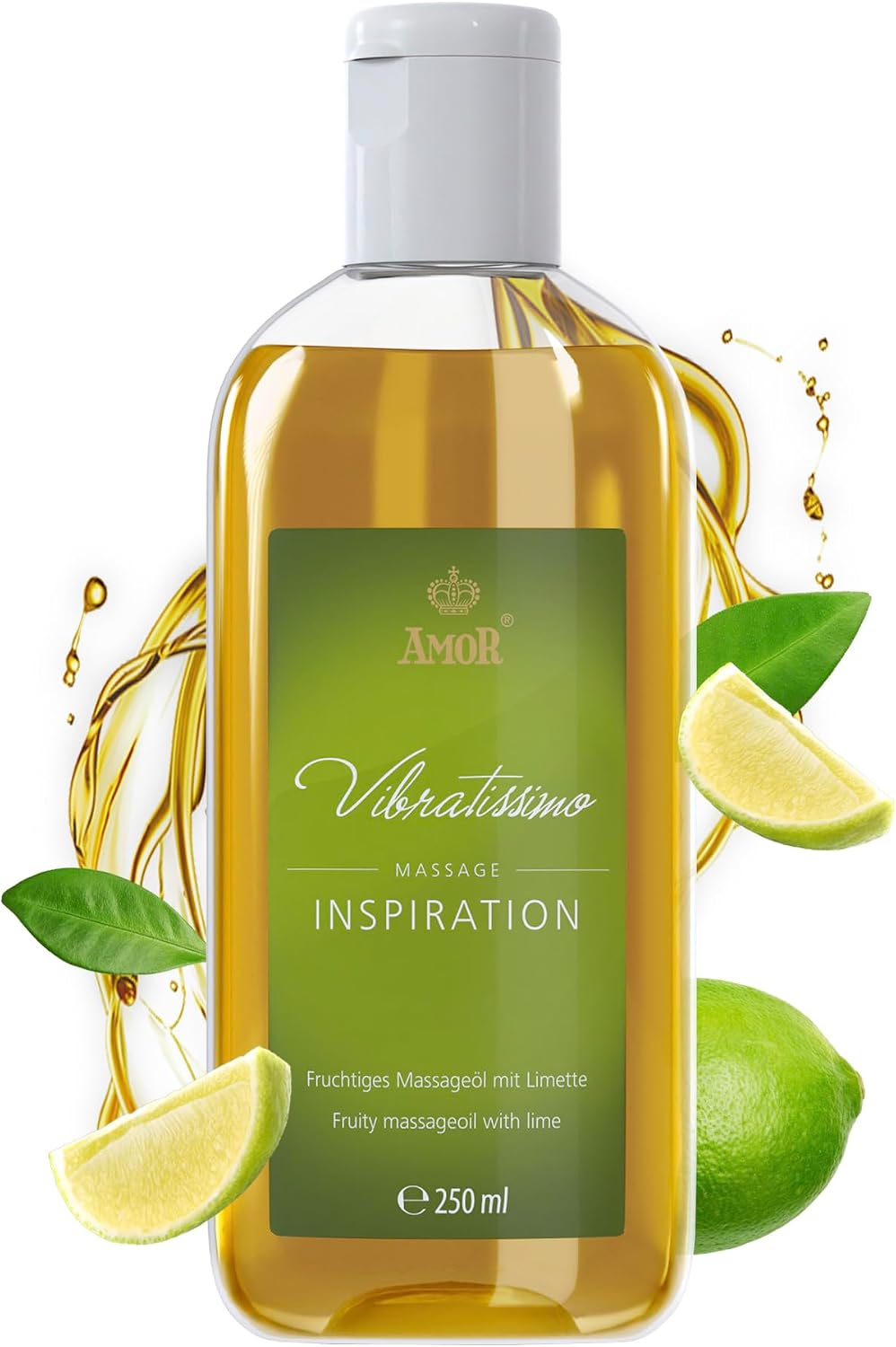 Detalle de Vibratissimo Inspiration 250 ml, huile de massage au citron vert ⚙