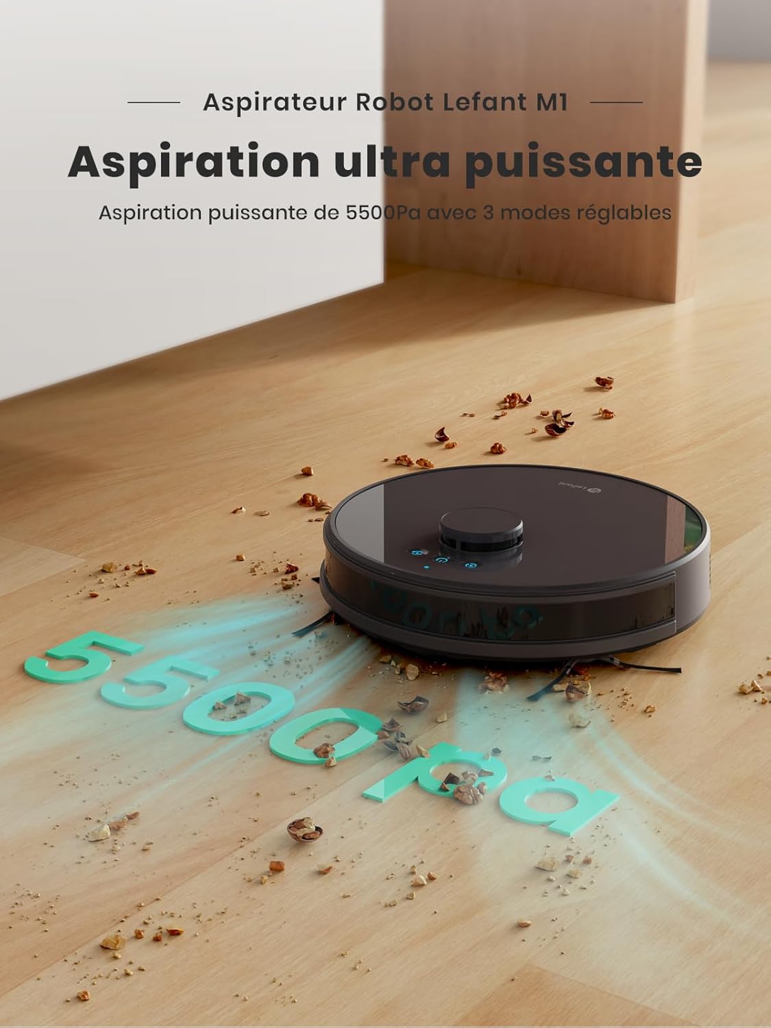 Thumbnail 1 de Lefant Robot Aspirateur 2 en 1, 5500Pa