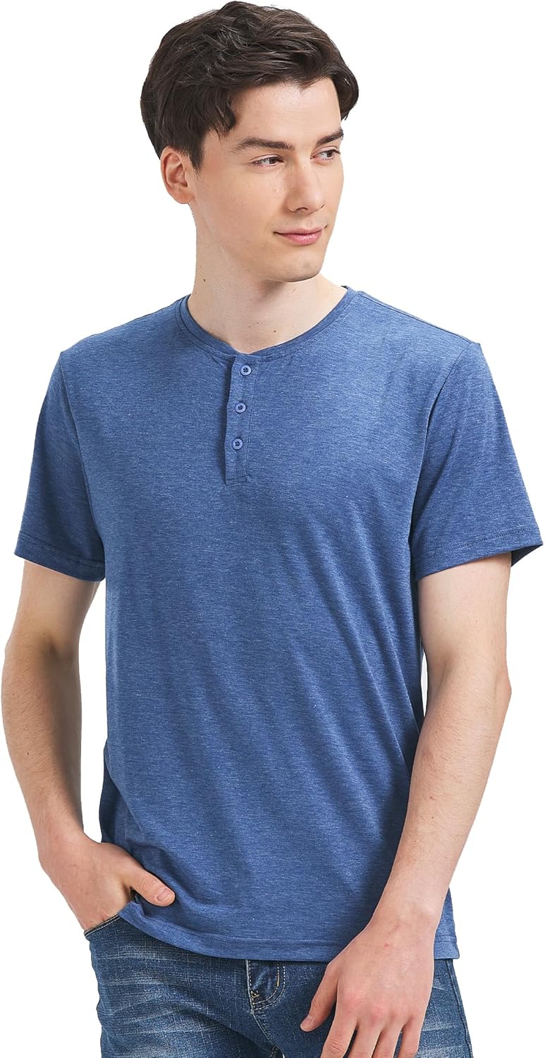 Thumbnail 1 de Liloak Henley T Shirt Mens 3 Pack / 4 Pack Short Sleeve Henley Shirt