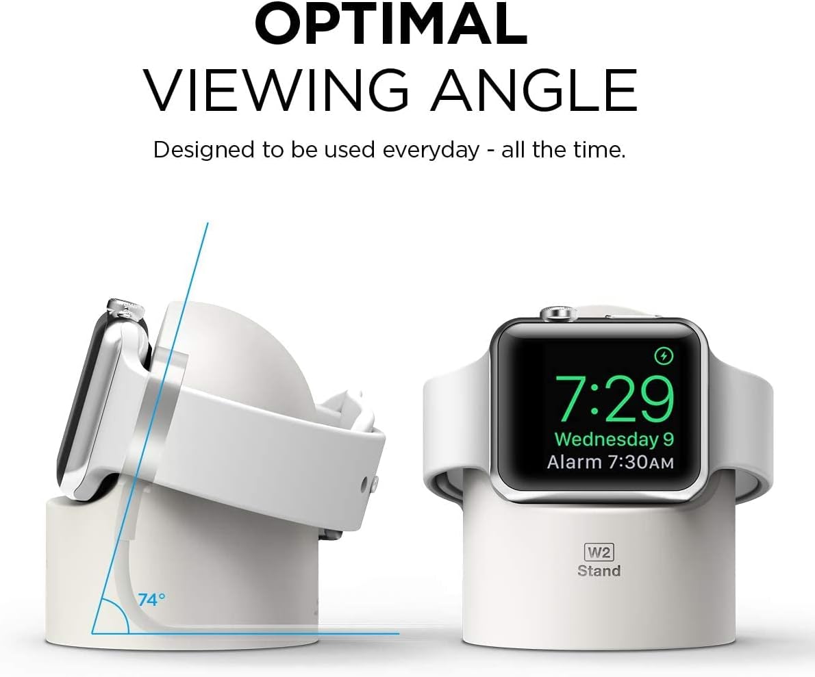 Thumbnail 4 de elago W2 Charger Stand for Apple Watch (Nightstand Mode) – White, 49/46/45/44/42/41/40/38mm – Cable not included