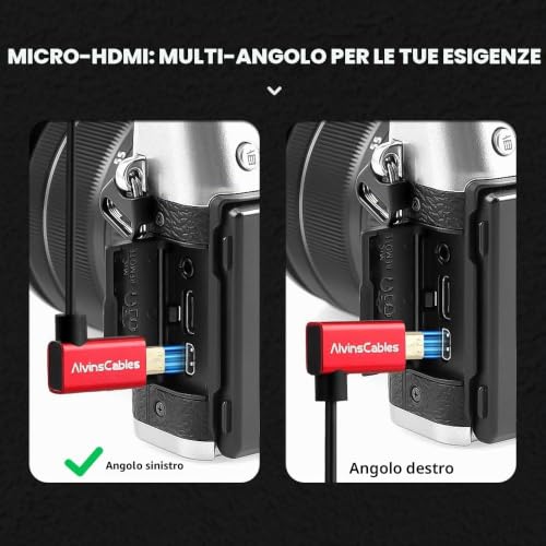 Thumbnail 1 de Alvin's Cables 8K 2.1 Micro-HDMI a HDMI: cavo ultrab thin per registrazione 4K/8K e video pro