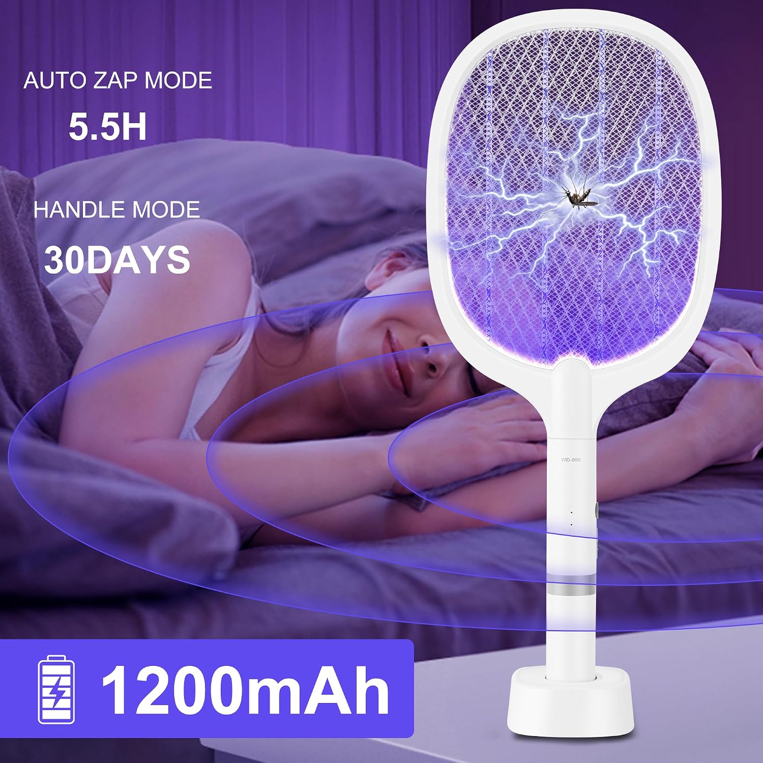 Detalle de Electric Fly Swatter Racket 2-Pack