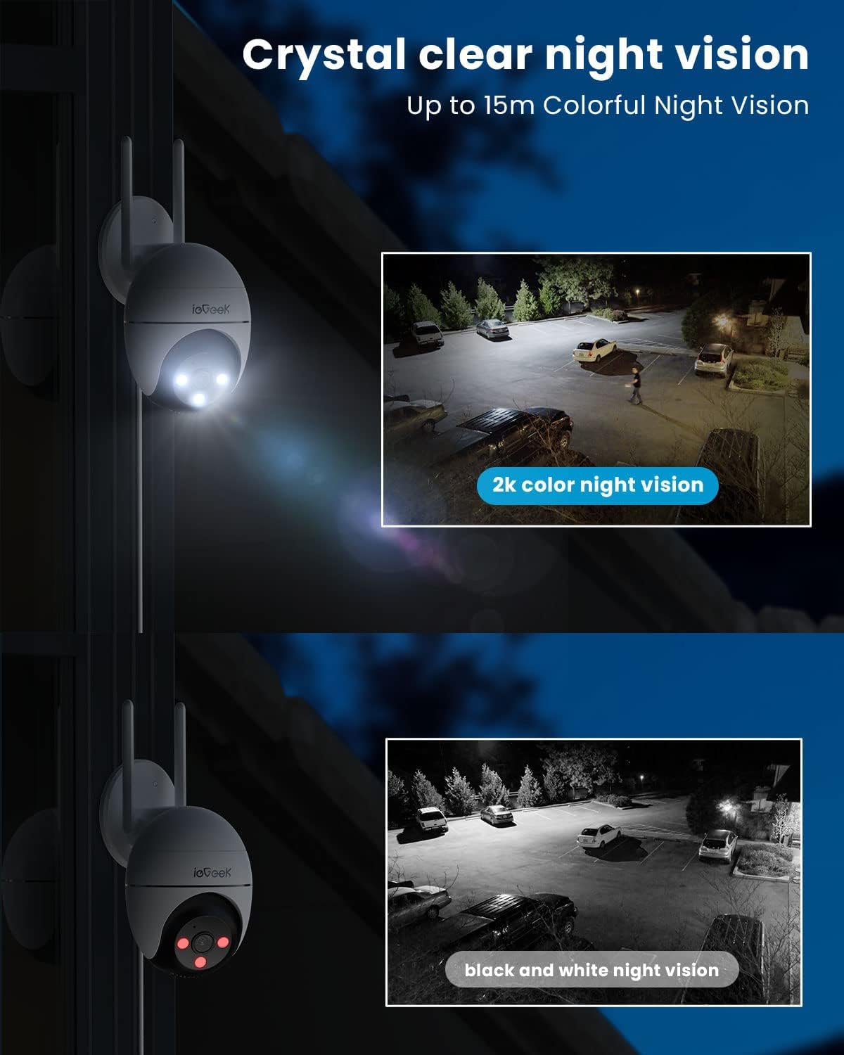 Thumbnail 5 de ieGeek 5MP Outdoor WiFi Security Camera (2.4/5Ghz) with 360° PTZ, Human Detection, Siren & Light Alarm