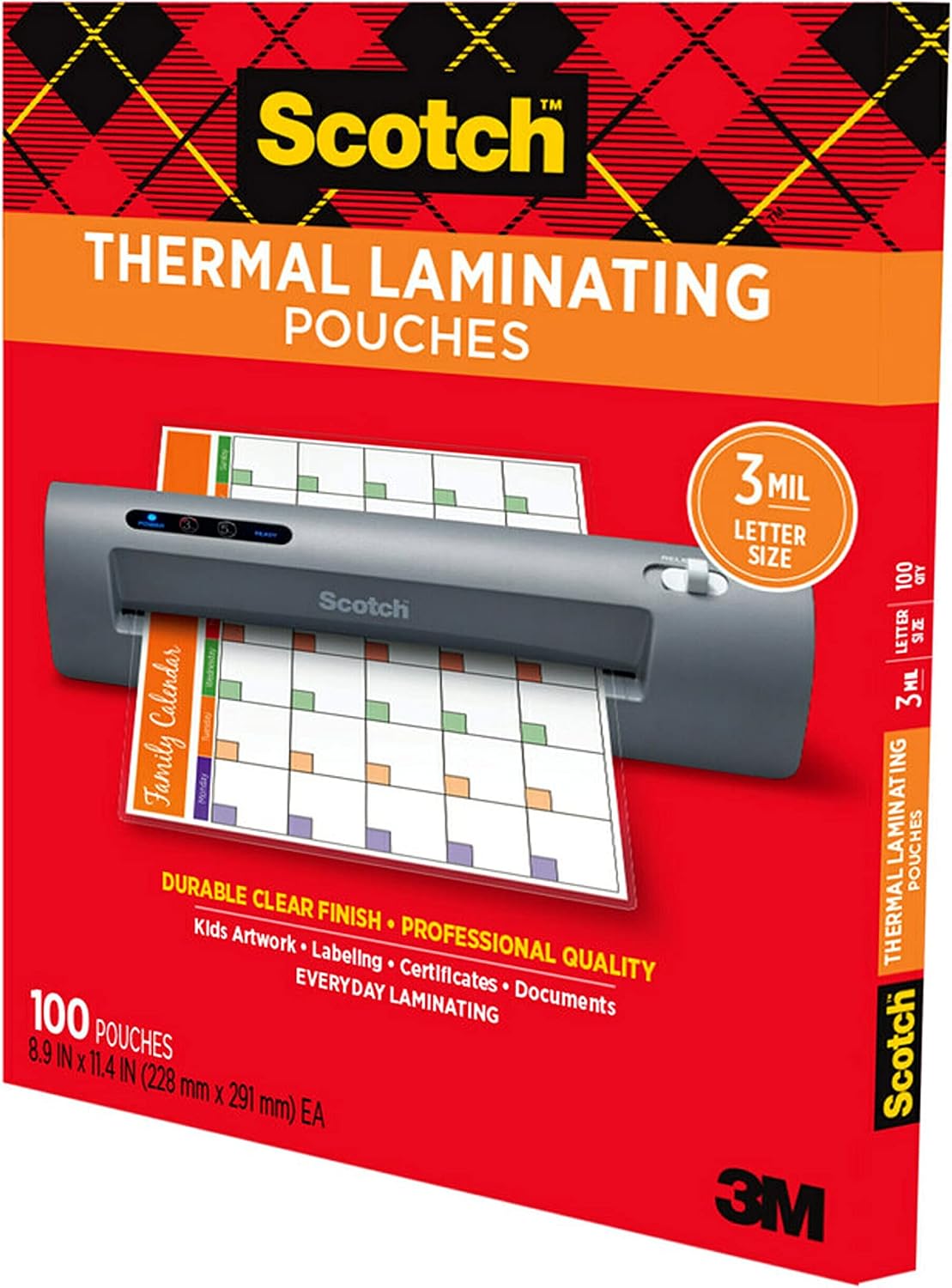 Detalle de Scotch Thermal Laminating Pouches, 8.9 x 11.4 Inches (Letter Size), 100-Count