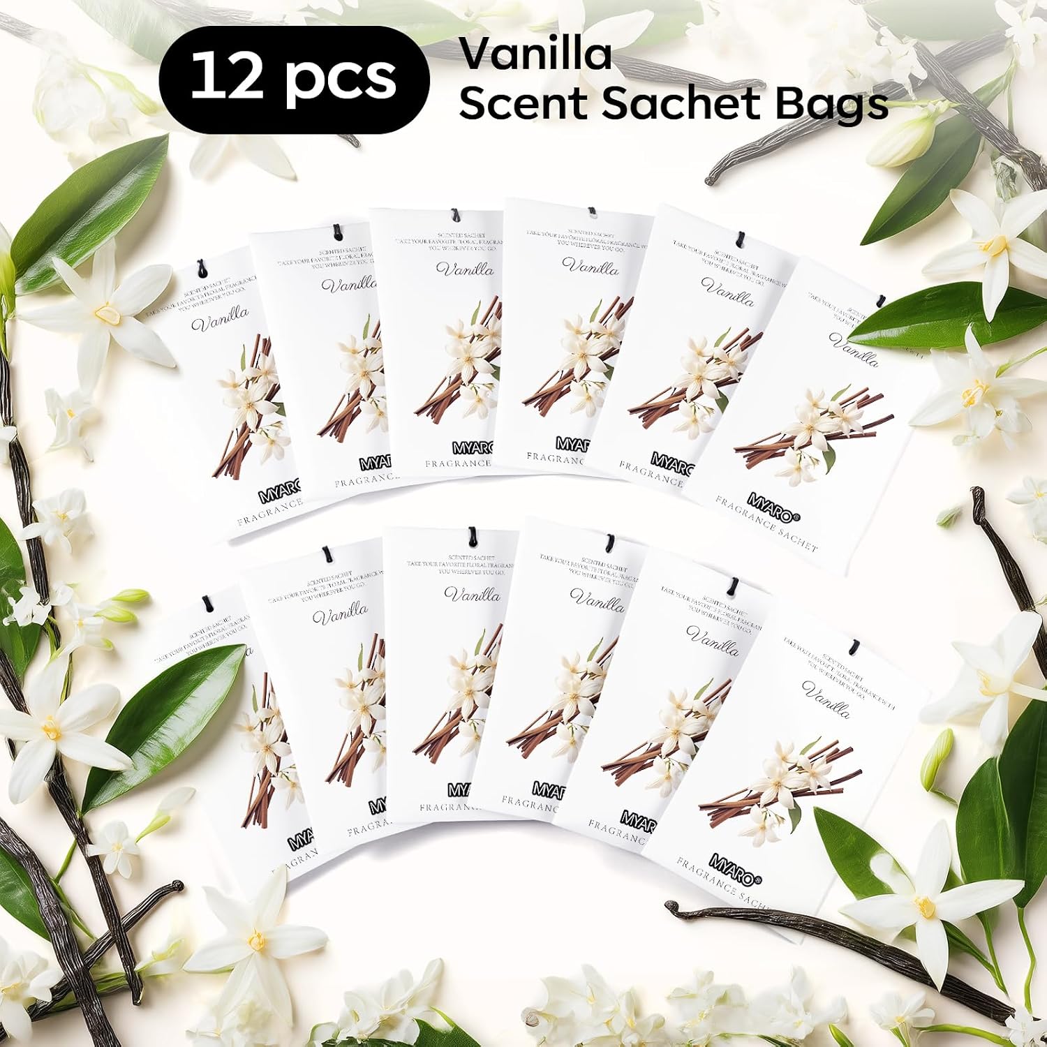 Thumbnail 3 de MYARO Vanilla Scented Drawer Sachets 12-pack 🏠