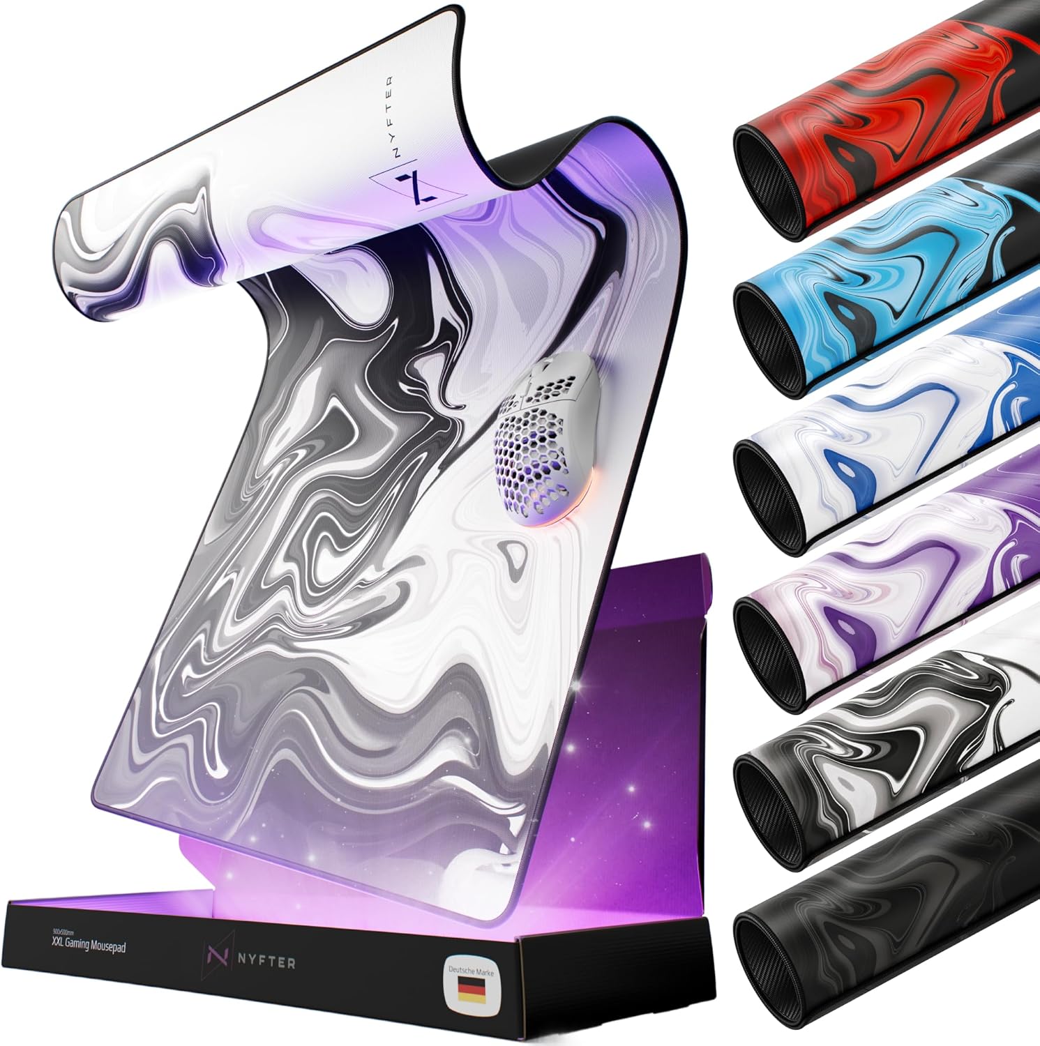 Thumbnail 6 de Nyfter XXL Gaming-Mauspad Liquid Design 900 x 500 mm (XXL, Liquid Design, vernähte Kanten)