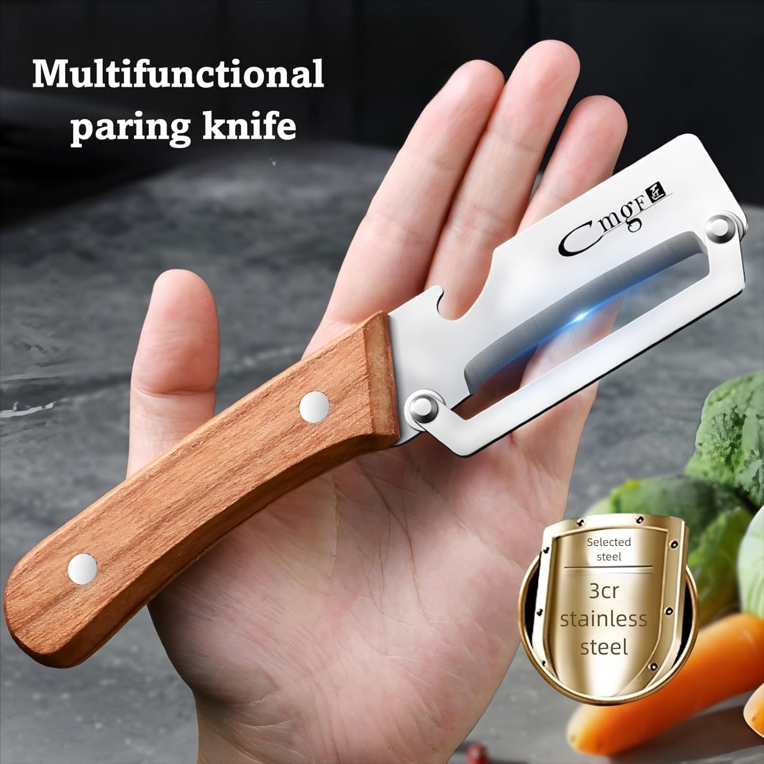 Thumbnail 6 de ANMIOU Premium Vegetable Peeler with Wood Handle
