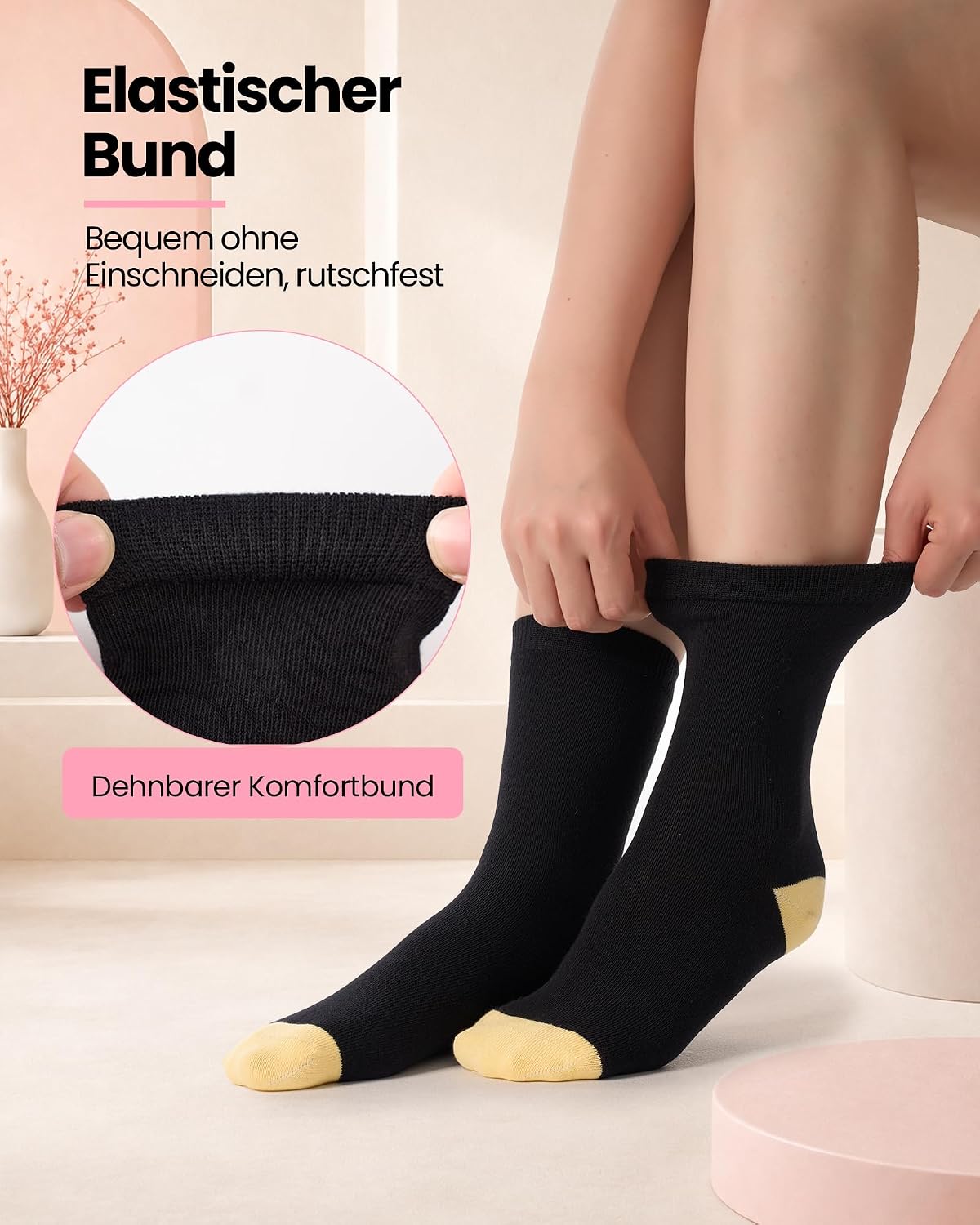 Detalle de SockWaddles skarpety damskie, 80% bawełny, bezszwowe, czarne z kolorowymi akcentami