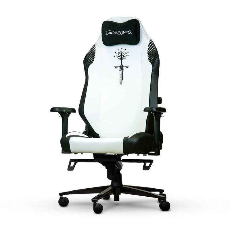 Detalle de Silla gaming Phoenix Monarch Edición Gondor XL: lujo en cuero napa y terciopelo