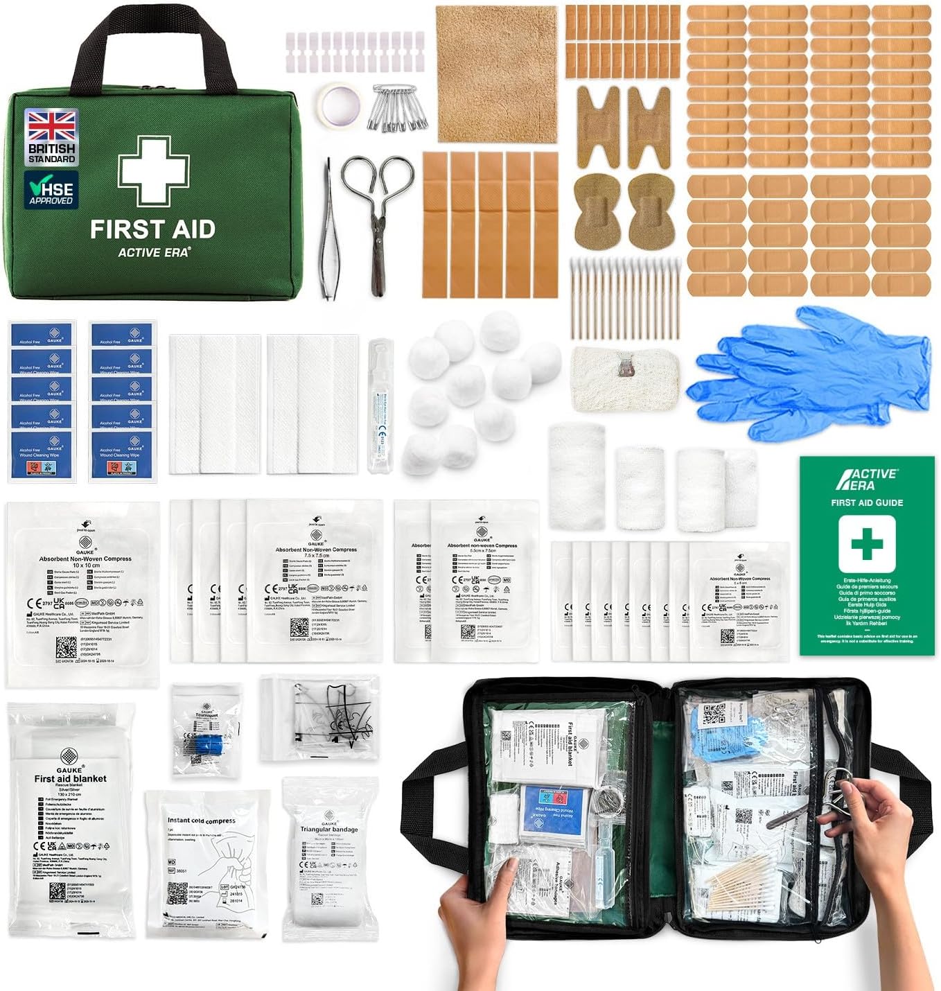 Detalle de 180 Piece Premium First Aid Kit Bag – Comprehensive 180-item medical kit with eyewash, ice packs and emergency blanket