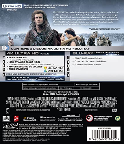 Detalle 2 de Braveheart 4k UHD Blu-ray 📀