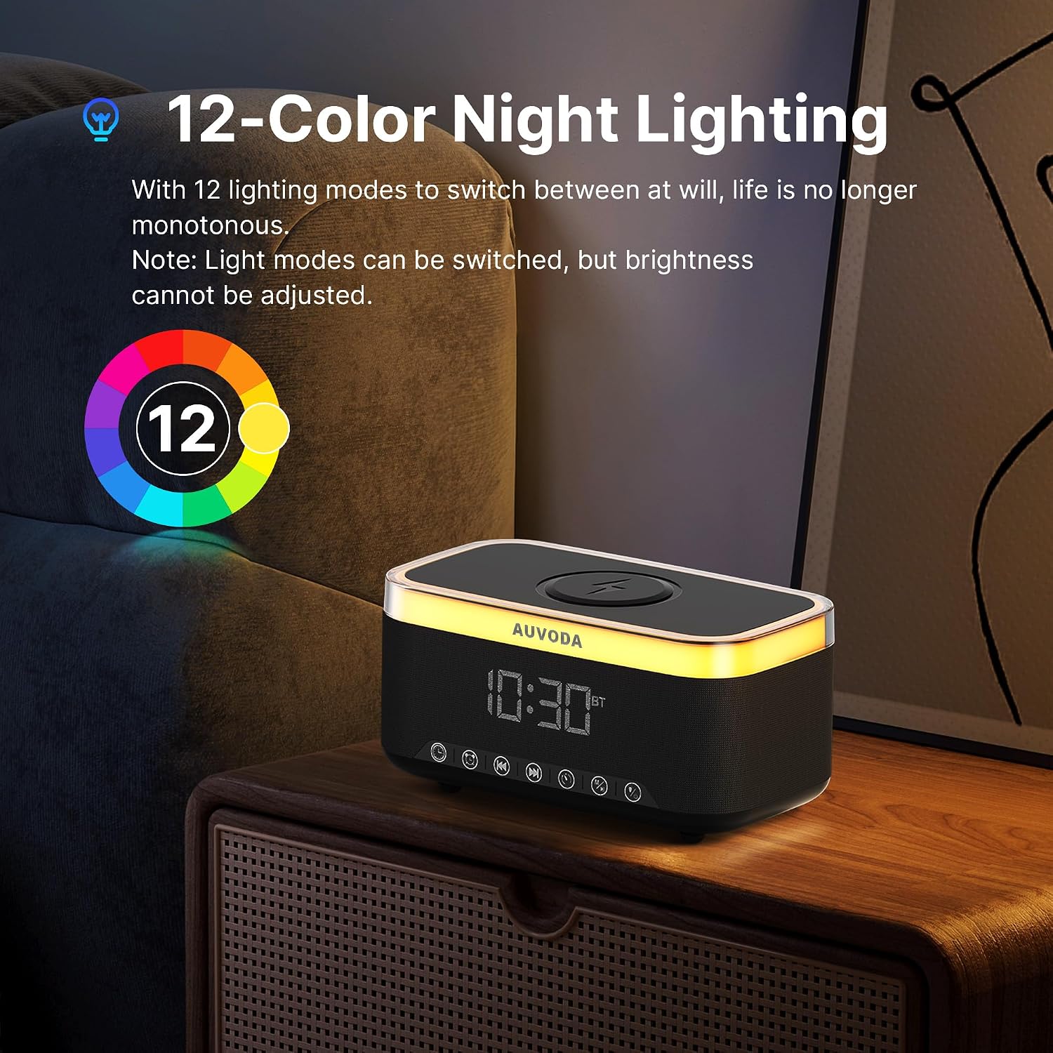 Thumbnail 4 de Auvoda S300 Bluetooth Speaker with Wireless Charging & LED Lights – 16 W Stereo