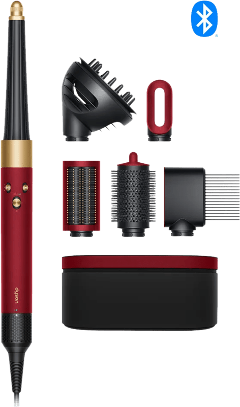 Detalle de Dyson Airwrap i.d. Curly + Coily Samtrot/Gold – Lockenkomfort per App-Steuerung