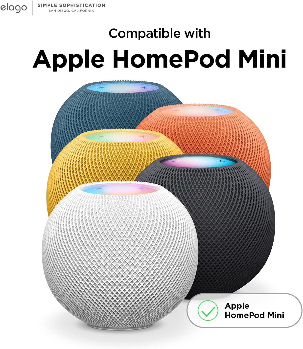 Detalle 2 de elago Support compatible HomePod Mini en silicone antidérapant noir (EQ) pour une meilleure visibilité des indicateurs