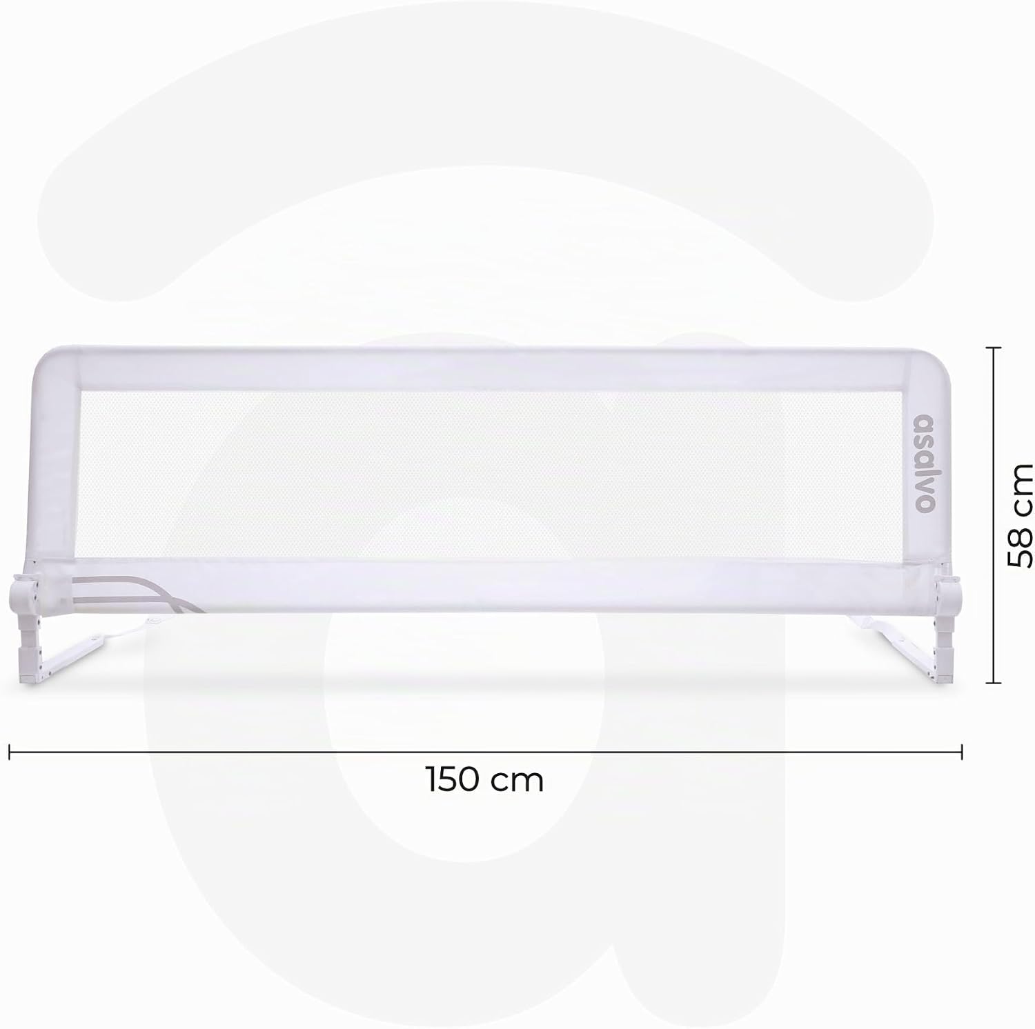 Detalle de Asalvo Barrera de Cama 2 en 1 de 150 cm para Niño - Abatible, Apta para Cama Nido y Fácil de Transportar