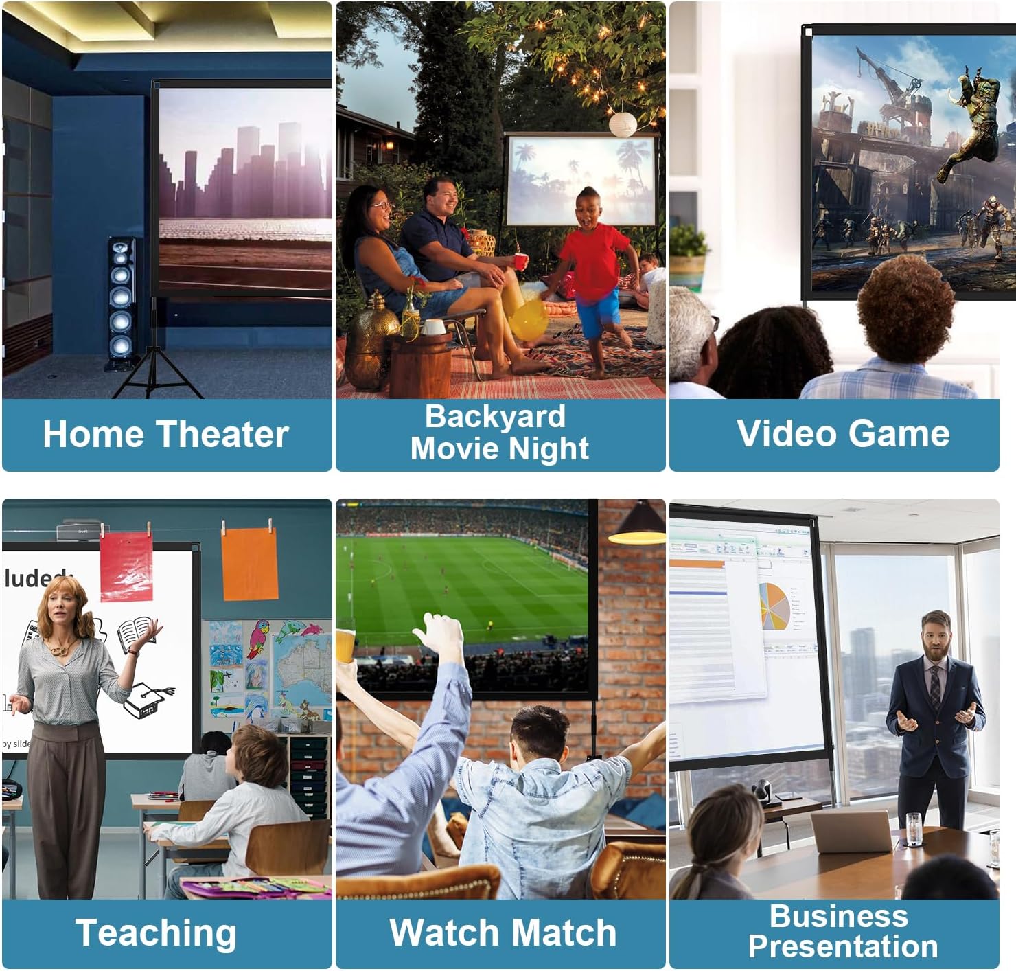 Thumbnail 5 de Towond 120 inch Projector Screen with Stand