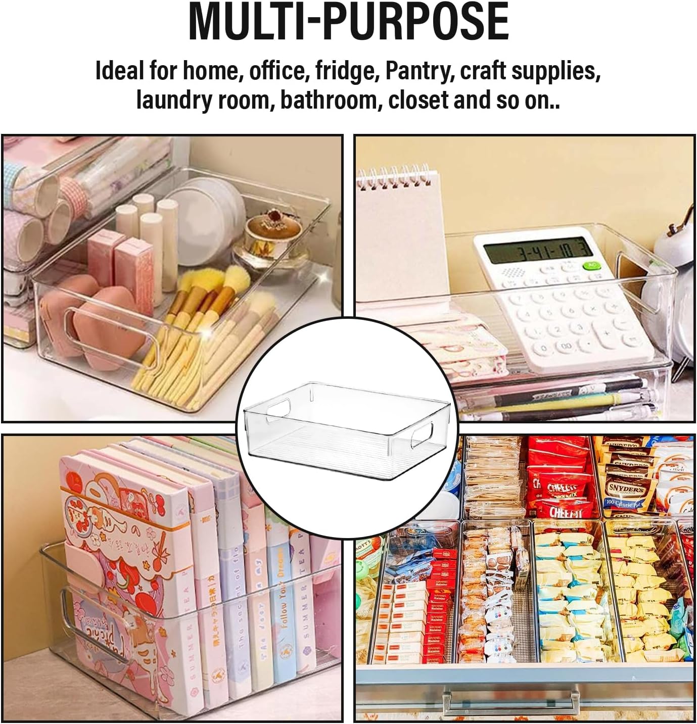 Thumbnail 6 de ShelfShaper Clear Plastic Storage Bins (Pantry, Fridge, Bathroom & More)