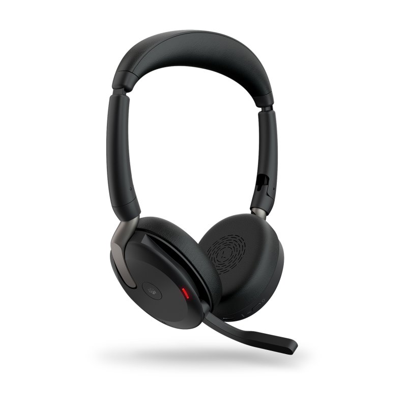 Detalle de Jabra Evolve2 65 Flex: Auriculares diadema Bluetooth para oficina con micrófono plegable (Negro)
