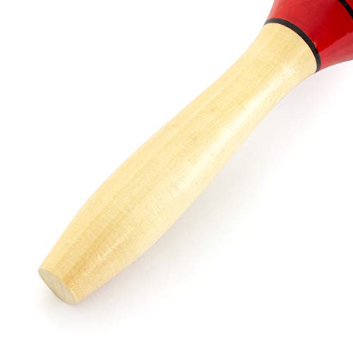 Detalle de Tiger Maracas Decorate in Legno Rosse – Suono e stile in un pezzo unico