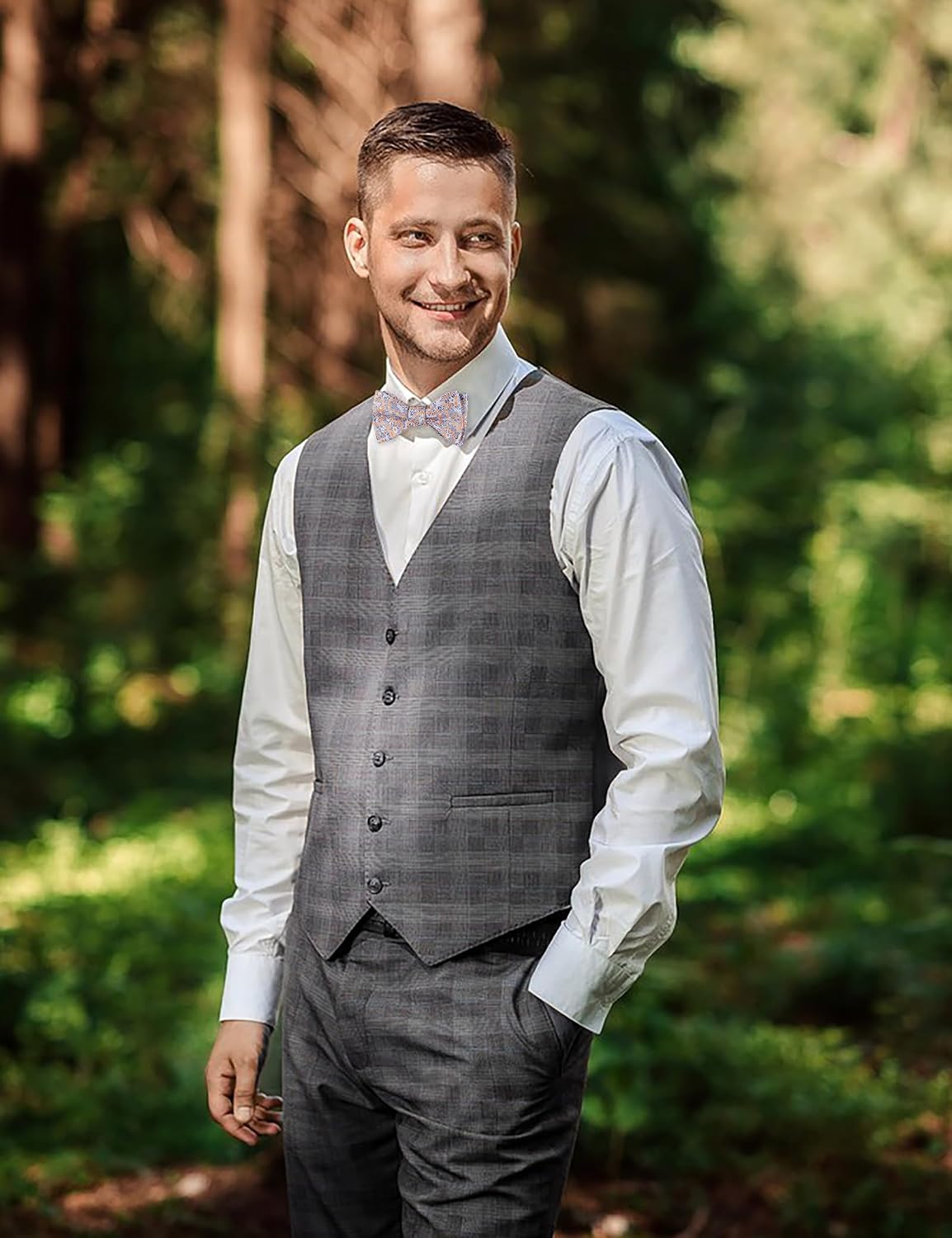 Thumbnail 4 de Alizeal Mens Self Tied Floral Bow Tie and Pocket Square Set