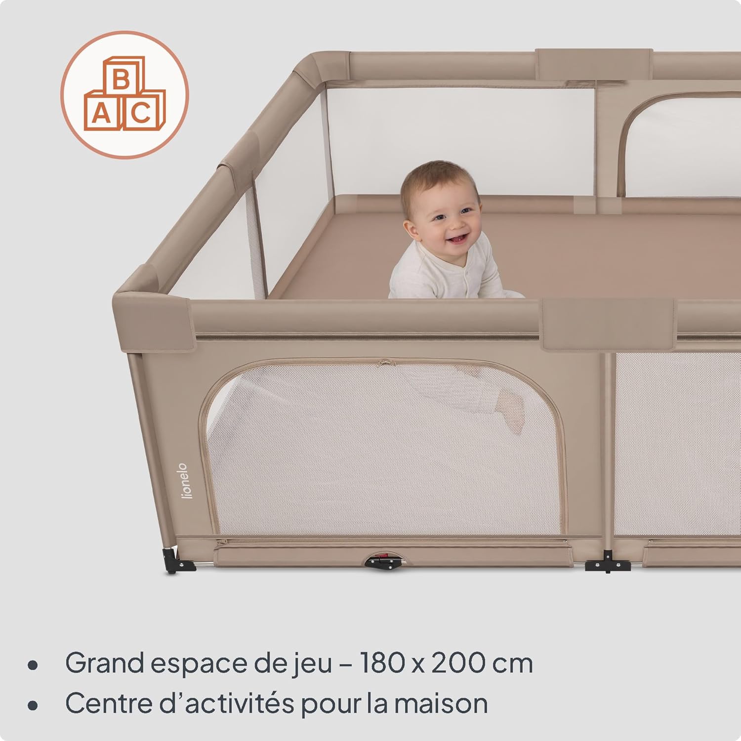 Thumbnail 1 de Lionelo Florence XL Easy Fold Parc pour bébé 180 x 200 cm – pliable, sans montage