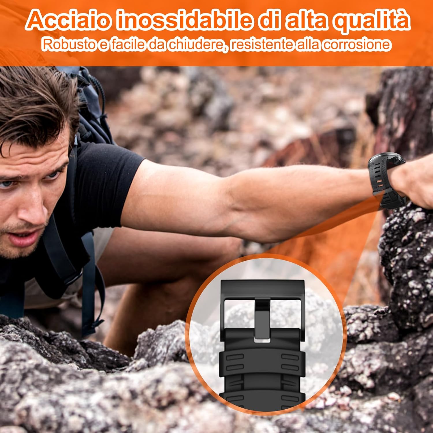 Detalle de Cinturino silicone 24 mm compatibile Sunnto NotoCity