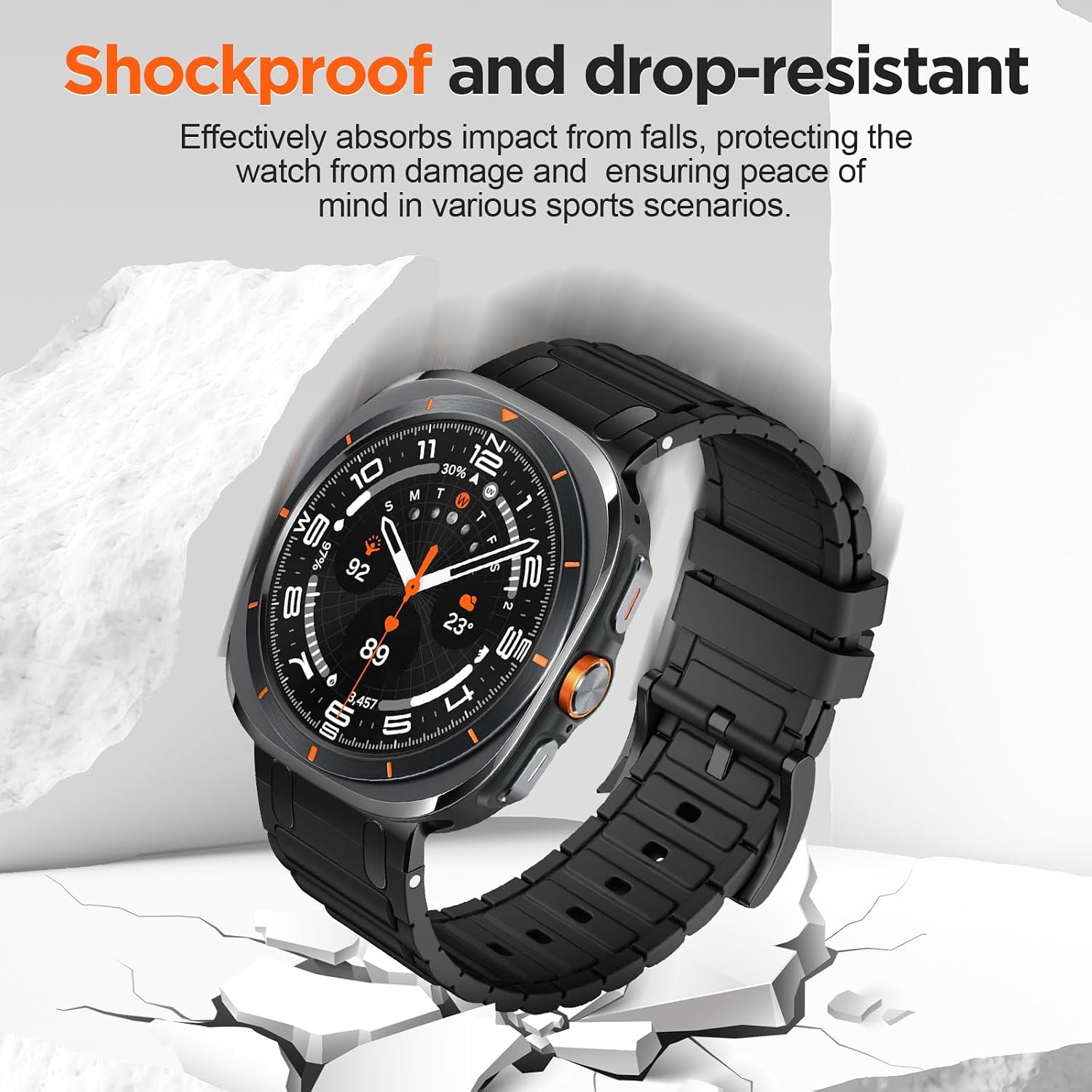 Thumbnail 6 de XMUXI Rugged Silicone Strap for Samsung Galaxy Watch Ultra 47mm