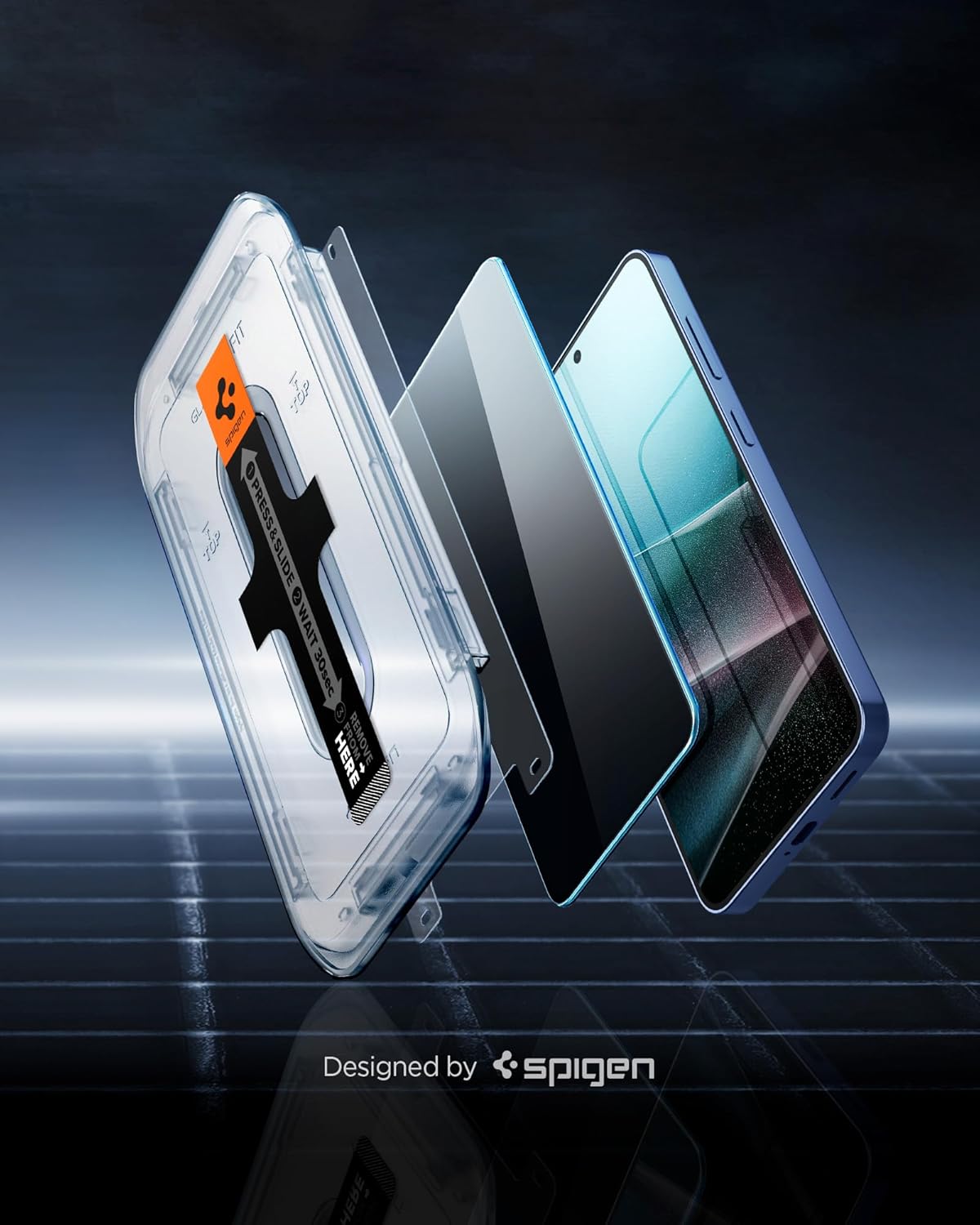 Thumbnail 3 de Spigen Glas.tR EZ Fit — Verre trempé anti-espion pour Samsung Galaxy S25 / S24 (2 pièces), installation facile, dureté 9H
