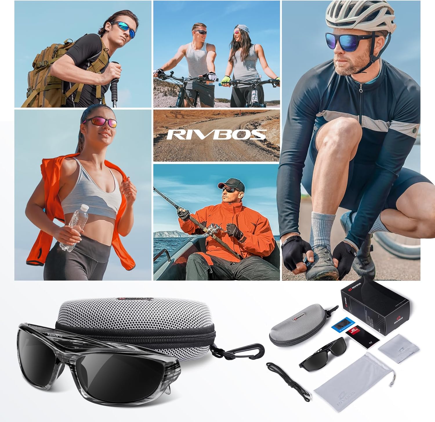 Thumbnail 6 de RIVBOS RB832 Sonnenbrille – Polarisierte TR90 Sportbrille für Damen und Herren, UV400, ultraleicht