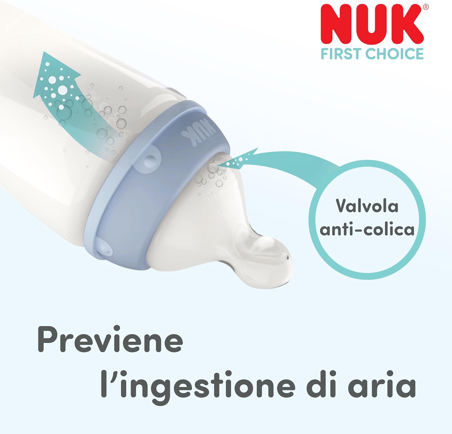 Detalle de NUK First Choice Biberon 240 ml – Confezione da 4, anti-coliche, indicatore di temperatura
