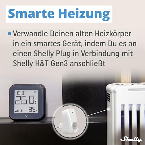 Thumbnail 3 de Shelly H&T Gen3 WLAN-Temperatur- und Feuchtigkeitssensor, Schwarz, E-Paper-Display