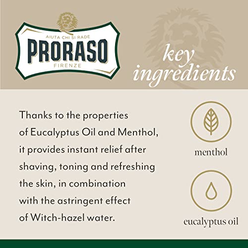 Detalle 2 de Proraso After Shave Lotion with Eucalyptus Oil & Menthol (3.4oz) – Refreshing Italian Grooming for All Beard Types