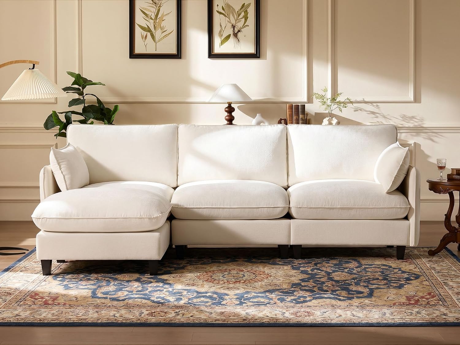 Thumbnail 2 de Ihanherry 105-Inch Modular Sectional Sofa with Chenille and Movable Ottoman