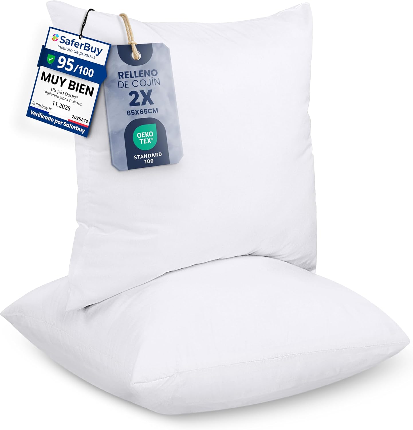 Utopia Bedding Relleno de Cojín 65 x 65 cm 2 unidades