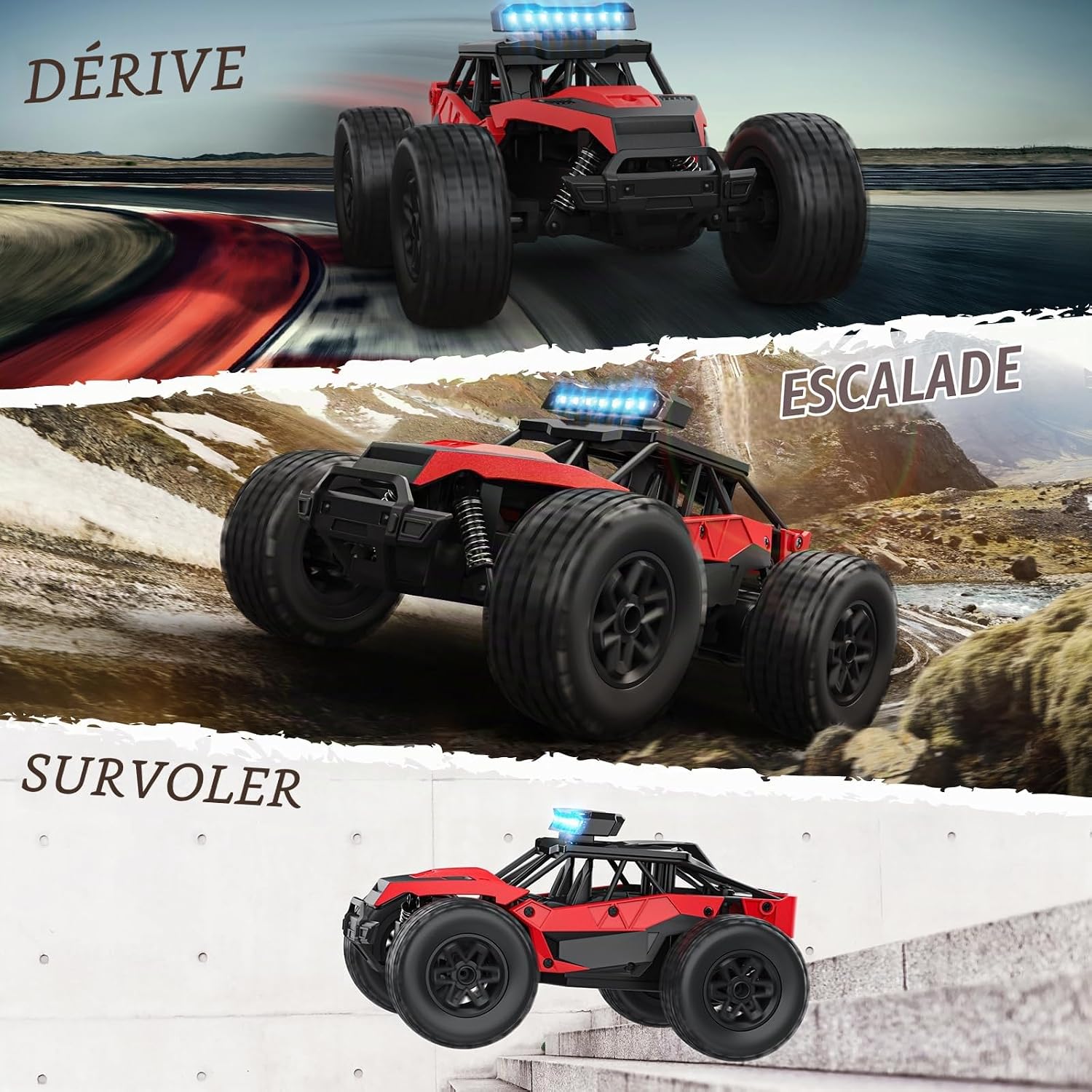 Detalle de FUIOCOCP Machinina snelheid RC-terreinwagen, 2,4 GHz en tot ca. 22 km/u
