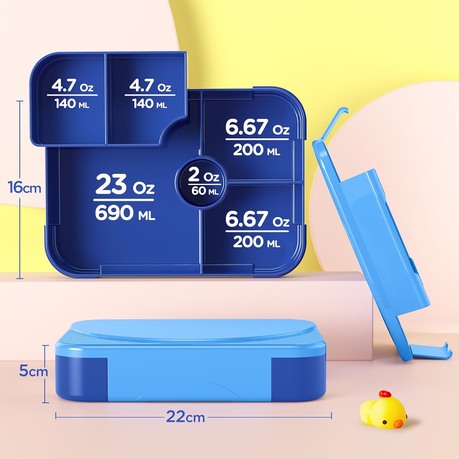 Thumbnail 2 de LEIKEEGO Brotdose Kinder mit Fächern Blau