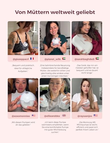 Detalle de Momcozy M5Smart Milchpumpe Elektrische, freihändig, App-steuerbar – 2er Pack in Rot