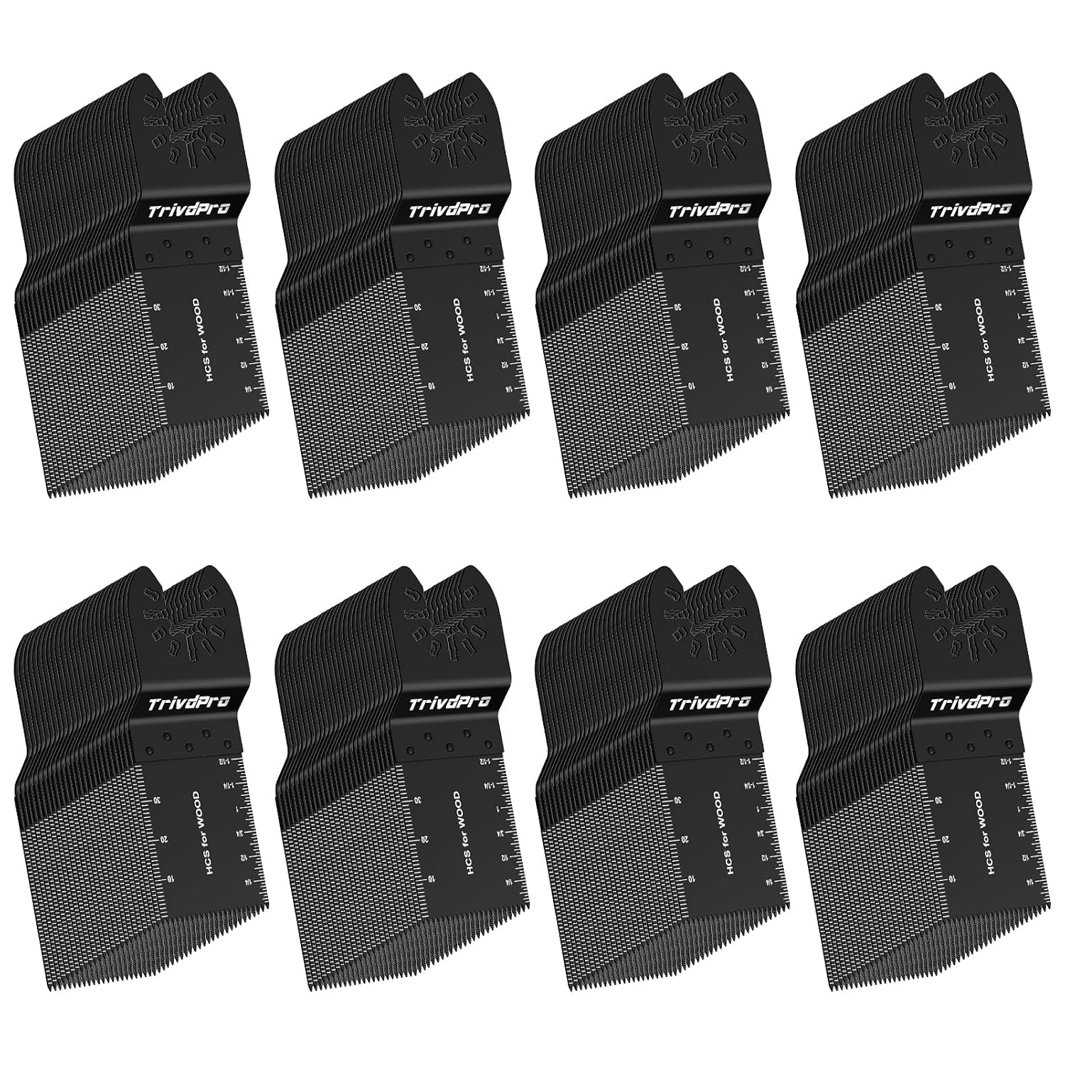 Detalle de TrivdPro 2025080401 Oscillating Saw Blades, 200-Piece HCS Set for Wood, Plastic & Soft Metal