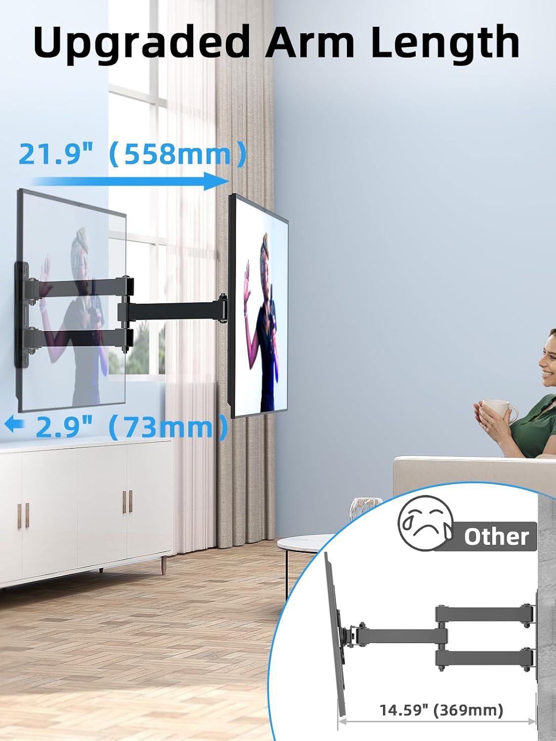 Thumbnail 2 de HOME VISION TV wall bracket 55.6cm extension